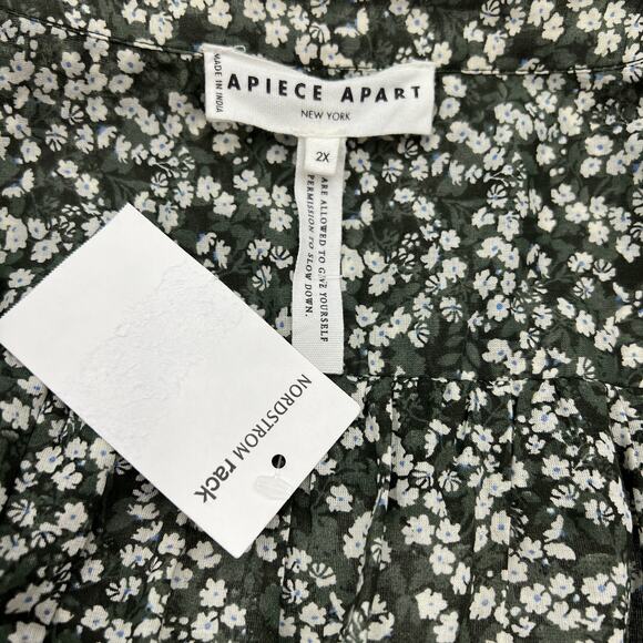 Apiece Apart Gracia Flamenca Dress green Micro Floral Boho - Picture 3 of 15